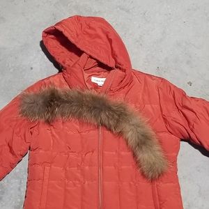 Womens Calvin Klein hoody puffer jacket Large